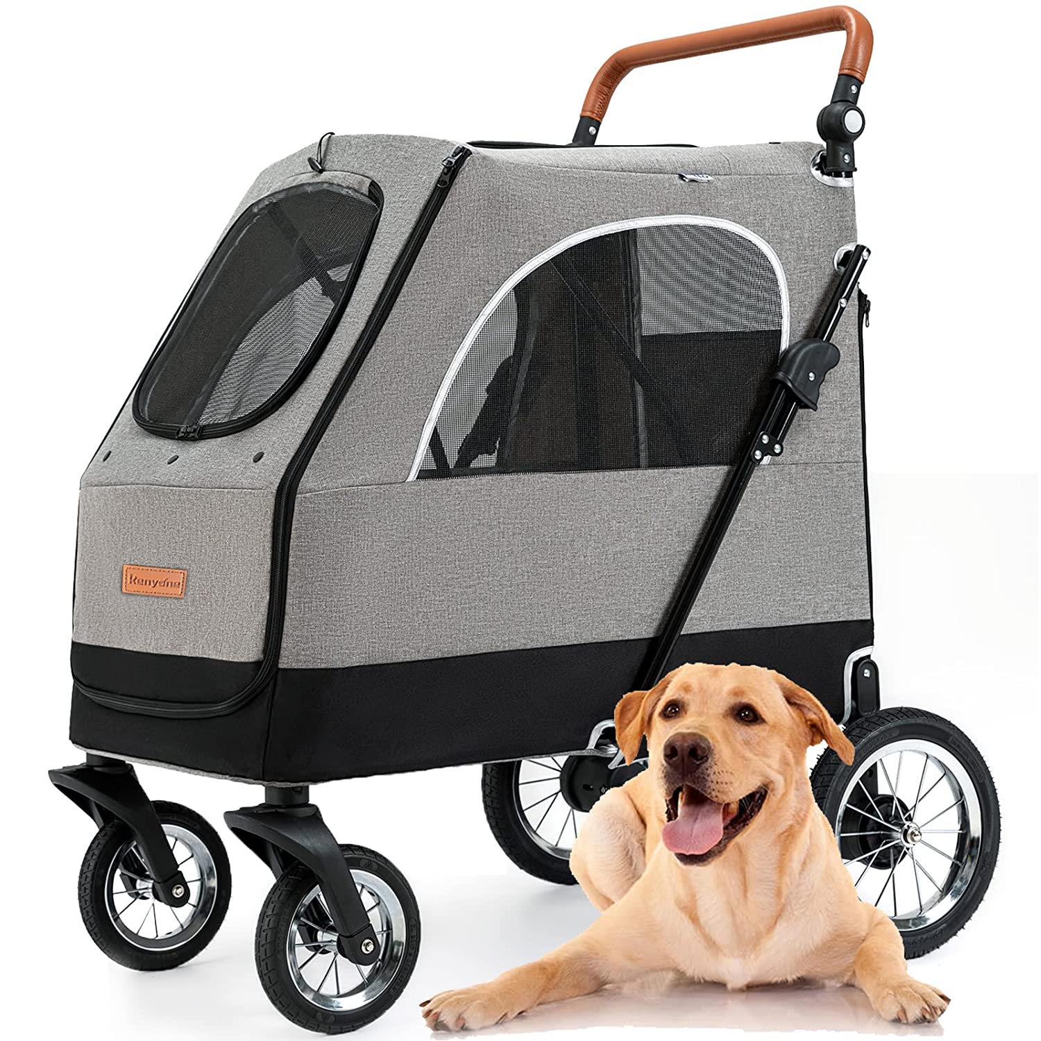 Dog Stroller For Medium To Large Dogs Lightweight Foldable Kenyone dog-stroller-for-medium-to-large-dogs-lightweight-foldable-kenyone
