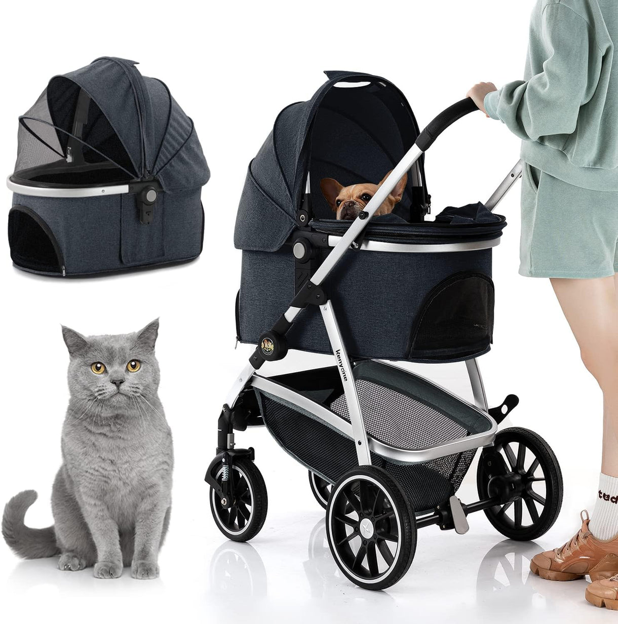 3in1 Pet Stroller Compact, Versatile & Lightweight Kenyone